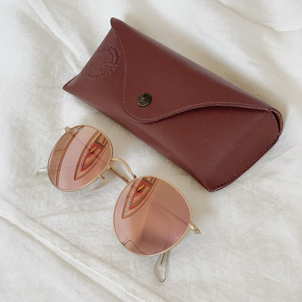 Ray-Ban Round Pink Mirrored Sunglasses